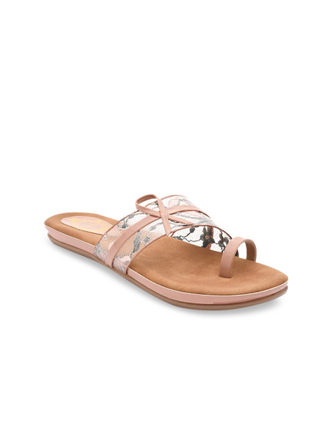 

Stelatoes Women Peach Embellished One Toe Flats