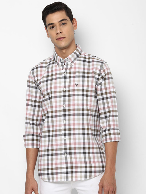 

AMERICAN EAGLE OUTFITTERS Men Multi Slim Fit Shepherd Checks Casual Shirt