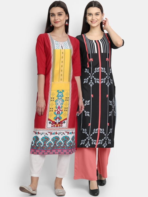 

Ethnic Basket Women Pack f 2 Multi Ethnic Motifs Printed Straight Kurta
