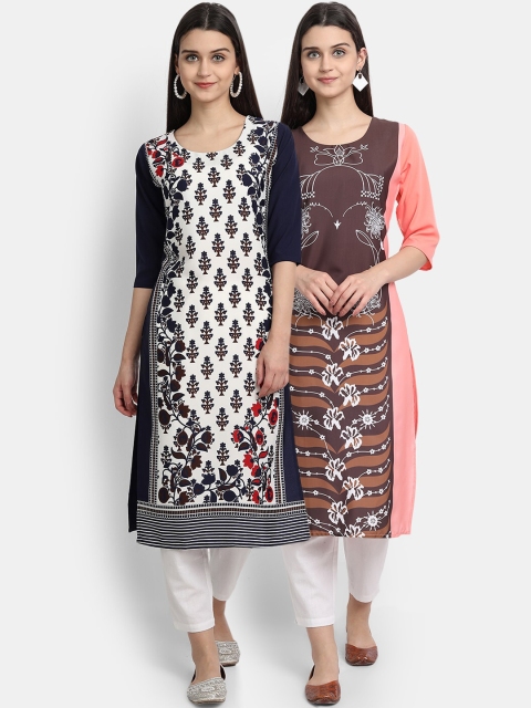 

Ethnic basket Women Pack of 2 Multicoloured Digital Printed Crepe Kurta, Multi