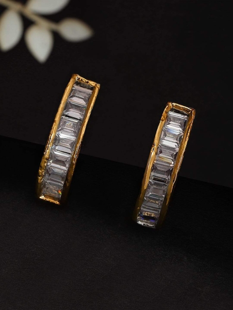 

Rubans Women CZ Gold Plated Contemporary Studs Earrings