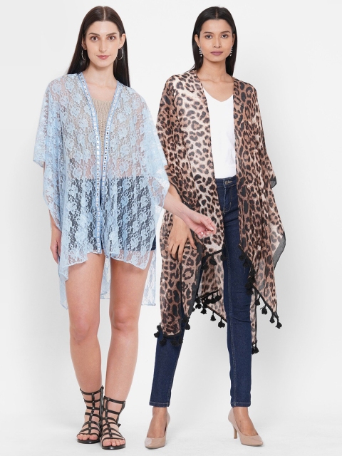 

Get Wrapped Women Pack of 2 Blue & Brown Shrug
