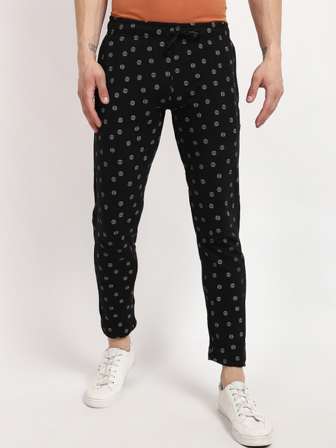 

V2 Value & Variety Men Black & Grey Printed Cotton Track Pants