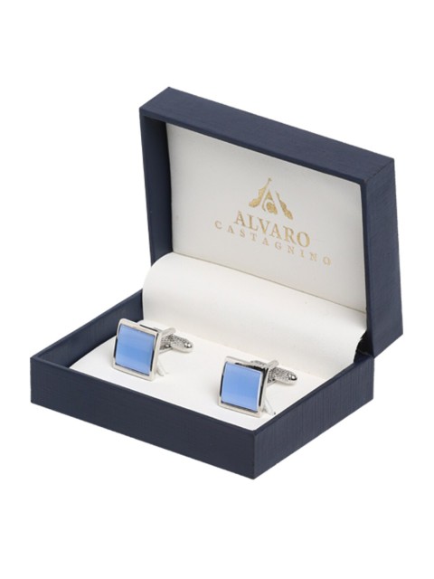 

Alvaro Castagnino Blue & Silver-Toned Cufflink