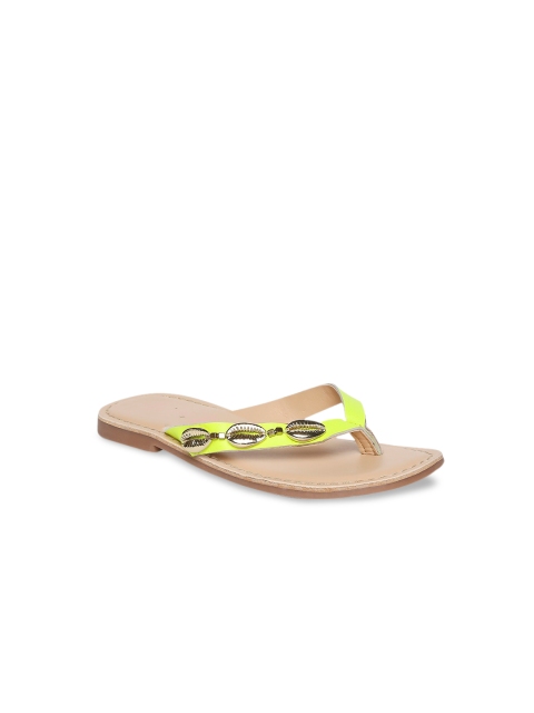 

Aria Nica Girls Yellow Colourblocked T-Strap Flats