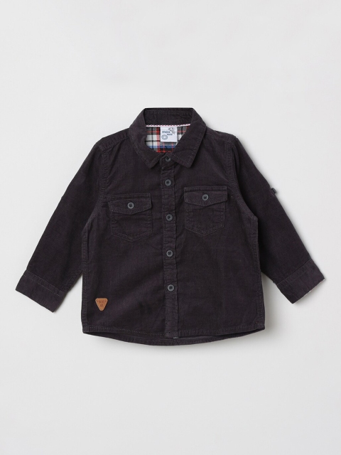 

max Boys Charcoal Black Casual Corduroy Shirt