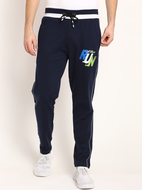 

V2 Value & Variety Men Navy Blue & White Printed Cotton Track Pants