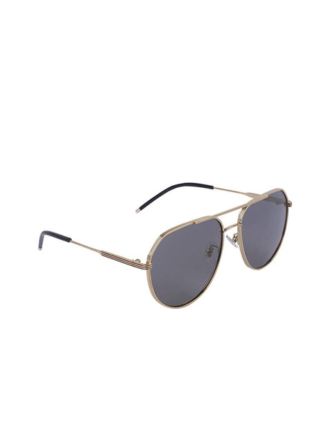 

MARC LOUIS Men Grey Lens & Gold Aviator Sunglasses with Polarised and UV Protected Lens