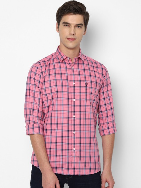 

Allen Solly Men Pink Slim Fit Checked Casual Shirt