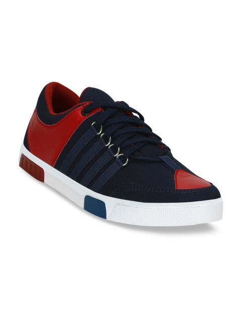 

Get Glamr Men Navy Blue Colourblocked Sneakers