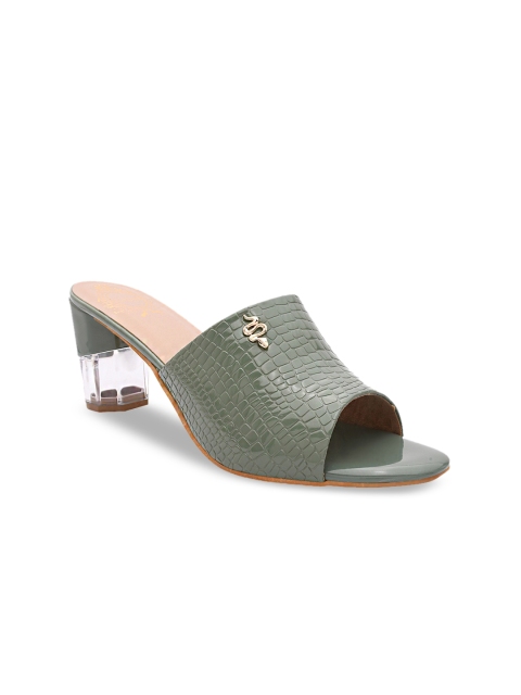 

Stelatoes Green Textured Block Mules