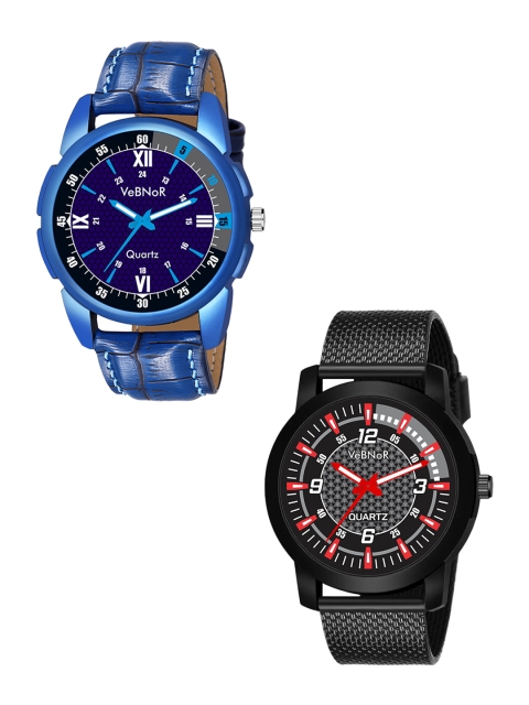 

VeBNoR Boys Blue Printed Dial & Multicoloured Straps Analogue Watch