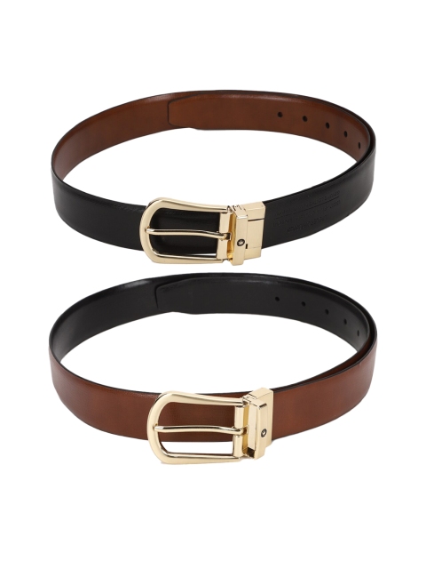 

Louis Philippe Men Black Leather Reversible Formal Belt