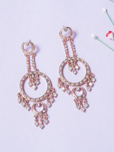 

Golden Peacock Rose Gold Contemporary Half Hoop Earrings