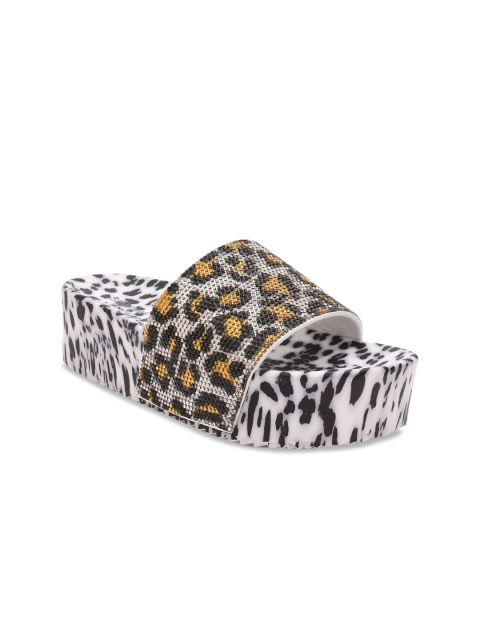 

Stelatoes Women Black & White Printed Sliders