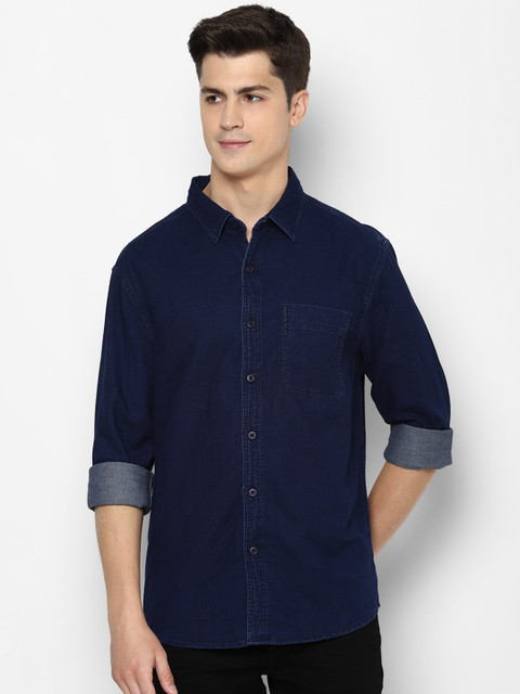 

AMERICAN EAGLE OUTFITTERS Men Navy Blue Casual Solid Shirt