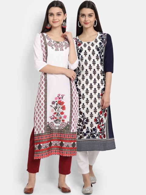 

Ethnic basket Pack of 2 Women Printed Crepe Kurta, Multi