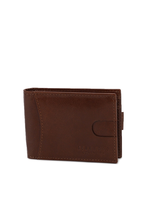 

Teakwood Leathers Men Brown Textured Leather Two Fold Wallet