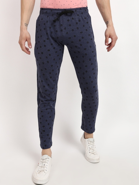

V2 Value & Variety Men Navy Blue & Black Printed Cotton Track Pants