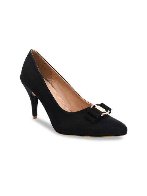 

Stelatoes Black PU Stiletto Pumps with Bows