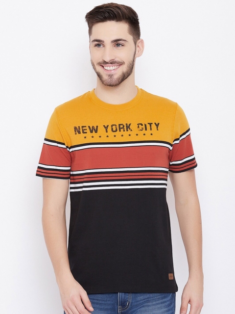 

Austin Wood Men Multi Color Striped Round Neck Printed T shirt