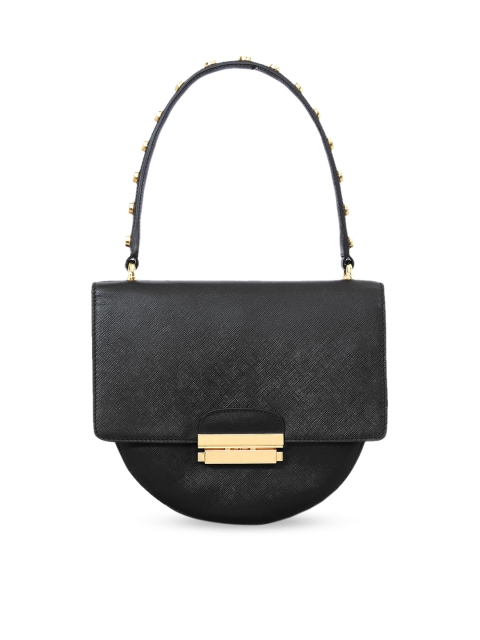 

Eske Black Leather Half Moon Handheld Bag