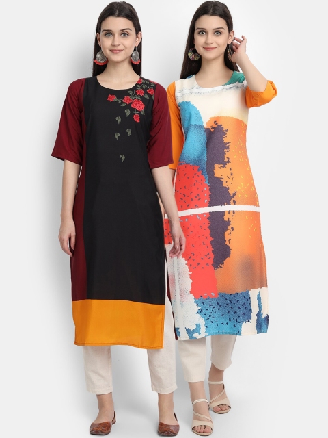 

Ethnic basket Women Pack Of 2 Multi Digital Printed Straight Kurta