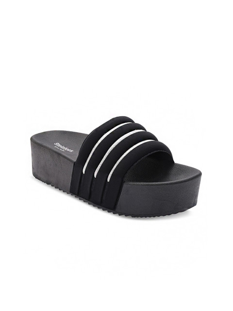 

Stelatoes Women Black Striped Casual Sliders