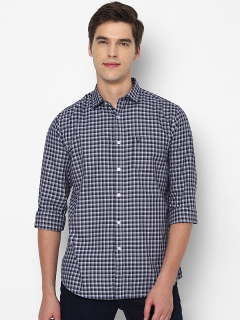 

Allen Solly Men Navy Blue & White Slim Fit Checked Casual Shirt