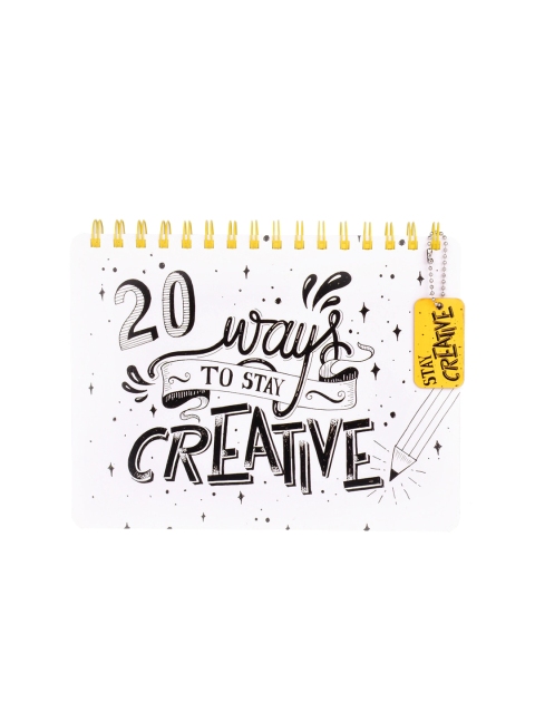 

Doodle White & Black Stay Creative Dual Ruled/Unruled Spiral Bound Notepad