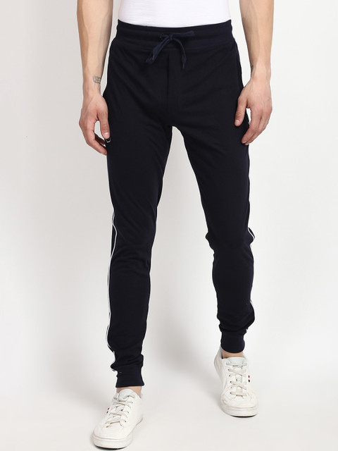 

V2 Value & Variety Men Navy Blue Solid Cotton Joggers