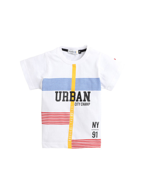 

Noddy Boys White & Black Typography Printed T-shirt
