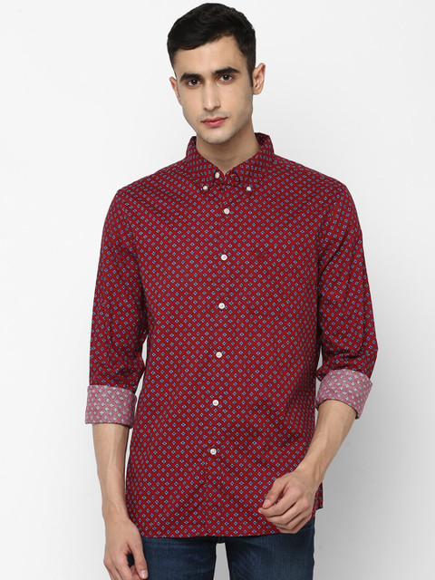 

AMERICAN EAGLE OUTFITTERS Men Red Slim Fit Printed Casual Shirt
