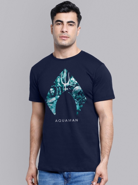 

Free Authority Men Blue Aquaman Printed Pure Cotton T-shirt