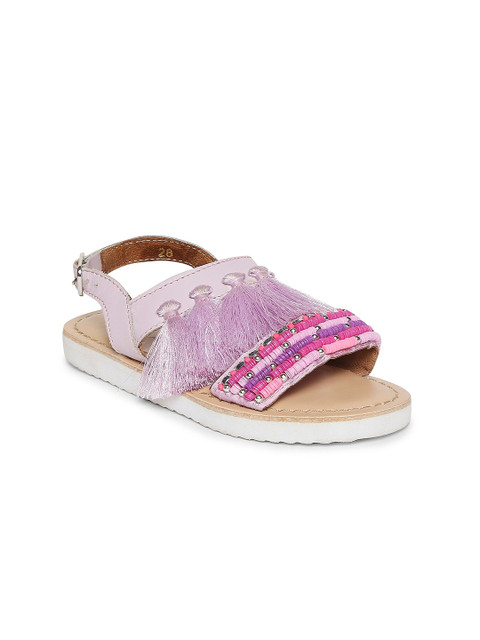 

Aria Nica Girls Purple & Pink Leather Comfort Sandals