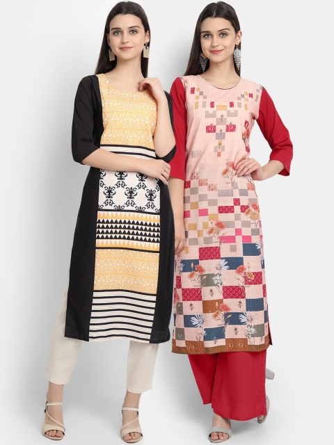 

Ethnic basket Women Pack of 2 Straight Kurtas, Multi