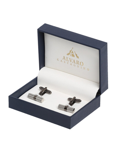 

Alvaro Castagnino Silver Cylinder Cufflink