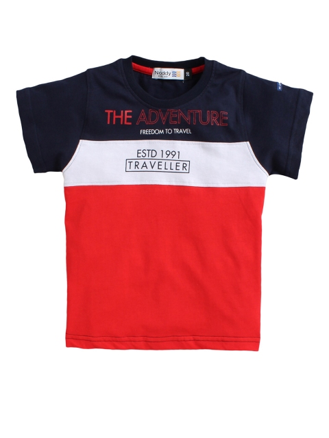 

Noddy Boys Red & Black Colourblocked T-shirt