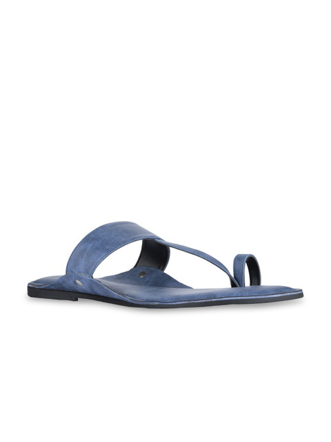 

SKO Men Blue Ethnic Leather Comfort Sandals