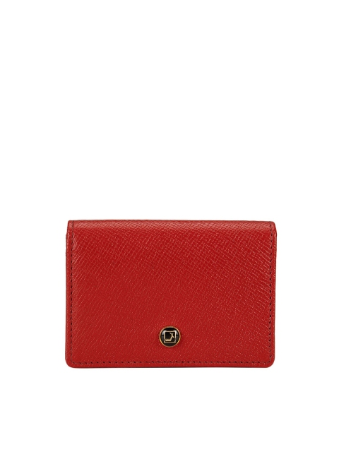 

Da Milano Men Red Textured Leather Card Holder