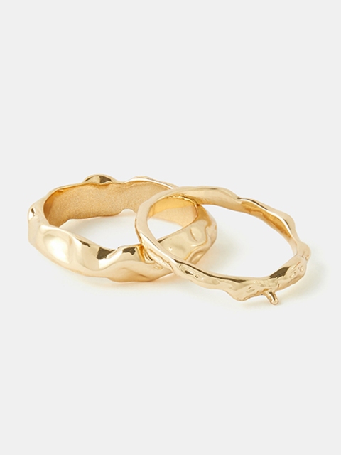 

Accessorize Set Of 2 Gold-Plated Chunky Molten Finger Rings