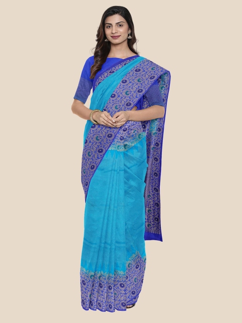 

Kalamandir Blue Tissue Banarasi Saree