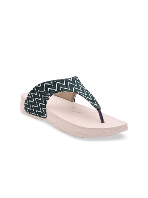 

Stelatoes Women Green Printed Open Toe Flats
