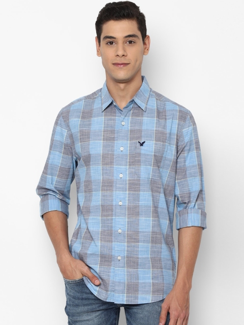 

AMERICAN EAGLE OUTFITTERS Men Blue Checked Casual Shirt