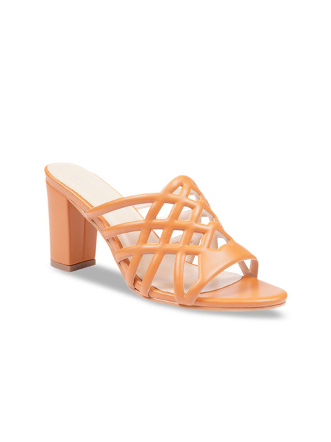 

HEATWAVE Orange PU Block Sandals
