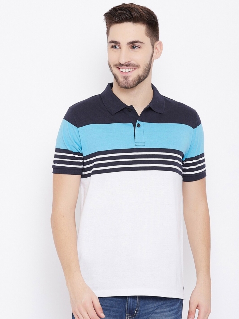 

Austin wood Men White & Black Printed Polo Collar T-shirt