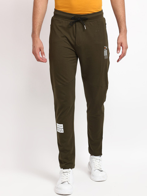

V2 Value & Variety Men Olive Green Solid Cotton Track Pants