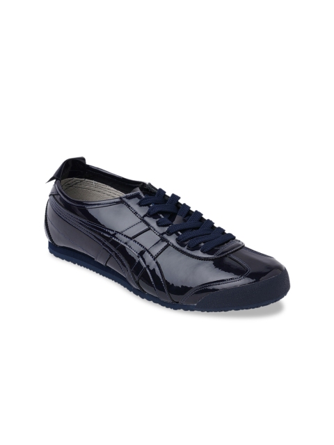 

Onitsuka Tiger Women Navy Blue Textured Leather Sneakers Mexico 66