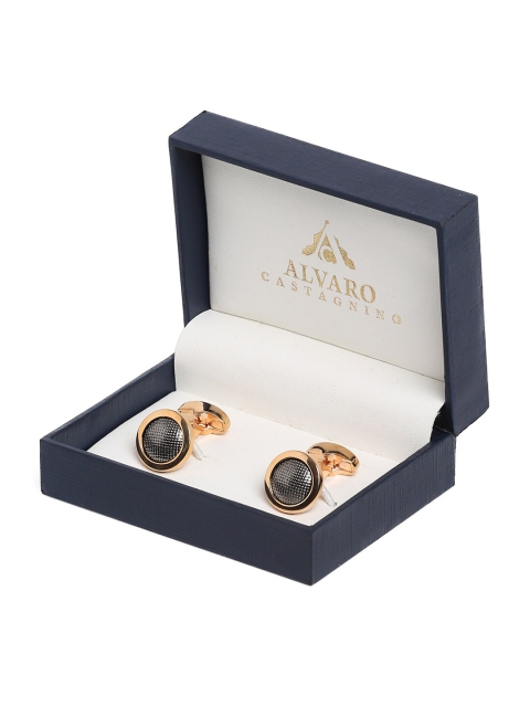 

Alvaro Castagnino Gold-Toned & Grey Cufflink