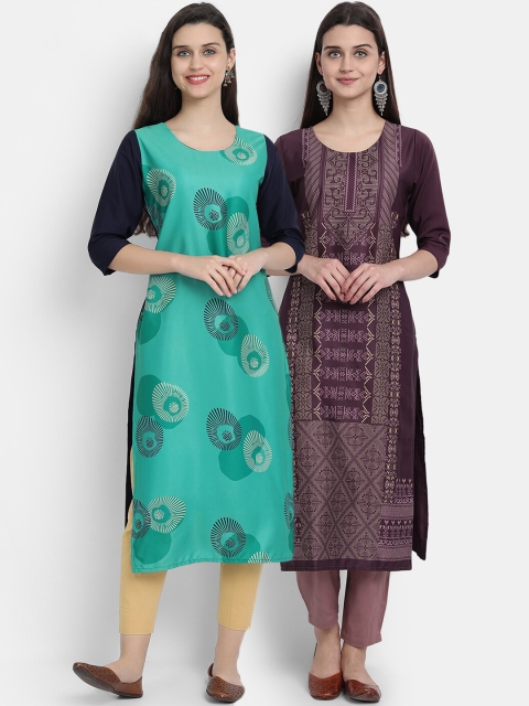 

Ethnic basket Women Multi Colourd Crepe Kurta